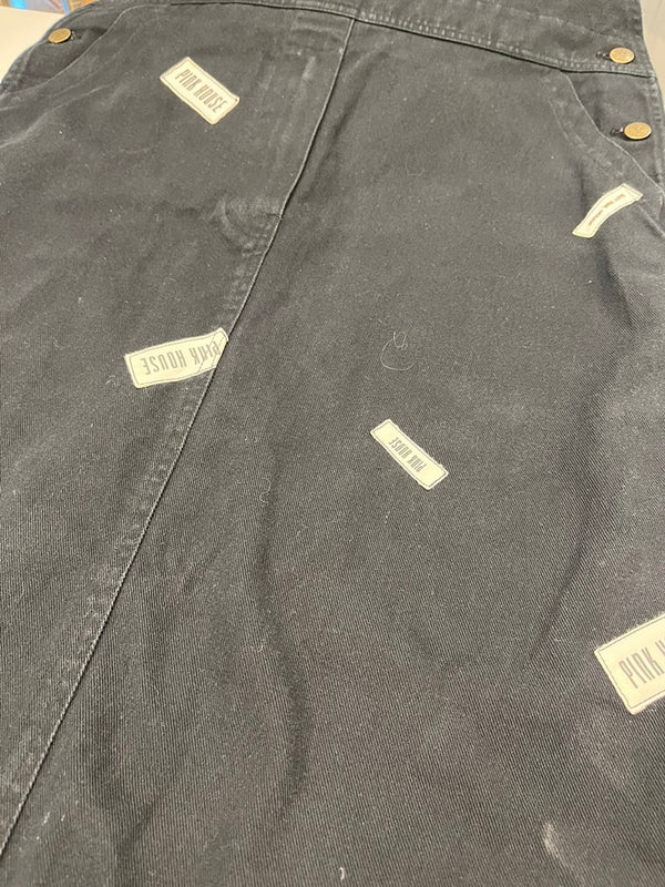 ピンクハウス PINK HOUSE ジャンパースカート ワッペン 総柄 黒 スカート P0199FA02 ワンピース ブラック 101LT-172