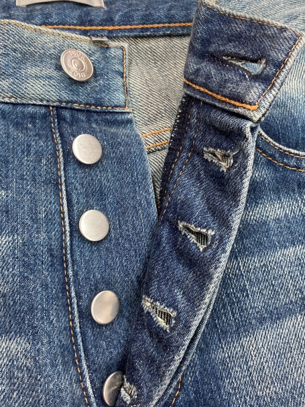 ディオール Dior SLIM 17.5 DENIM PANTS デニム パンツ セルビッチ ストレート ボタンフライ ジーンズ 青 ロゴ 013D001DY994 デニム ブルー サイズ 29 104MB-261