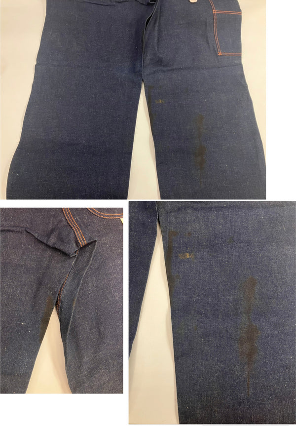 ヴィンテージ vintage 50's～60's 50～60年代 The Big Favorite DUNGAREES ペインターパンツ オレンジ糸 トリプルステッチ GRIPPER ZIPPER DEAD STOCK デニム ブルー W31L30 101MB-634