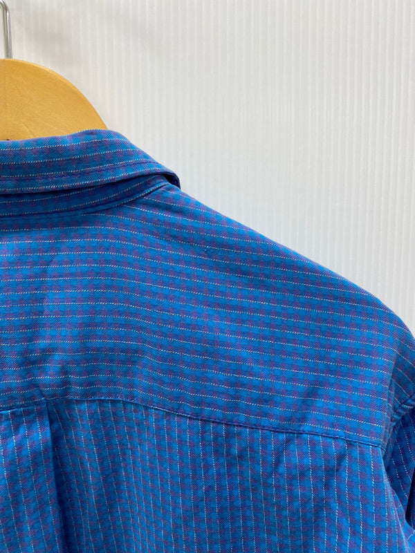 パタゴニア PATAGONIA 90s ポルトガル製 チェックシャツ 長袖シャツ チェック ブルー Mサイズ 201MT-2492