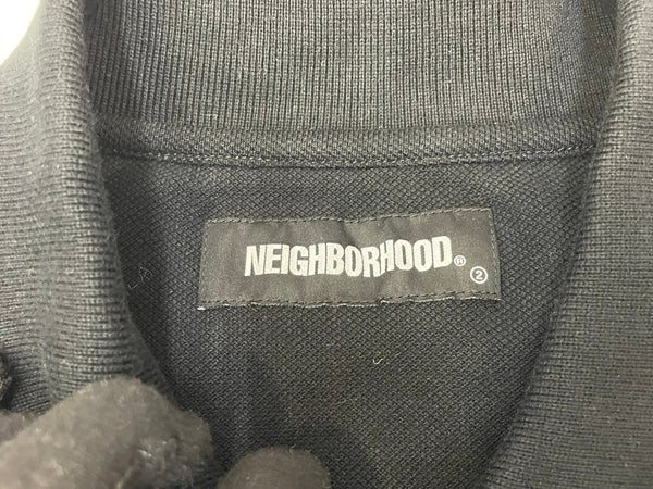 ネイバーフッド NEIGHBORHOOD 21SS LOGIC/C-POLO.SS オーバーサイズ ロゴ刺繍 ポロシャツ S ブラック Sサイズ 601MT-3
