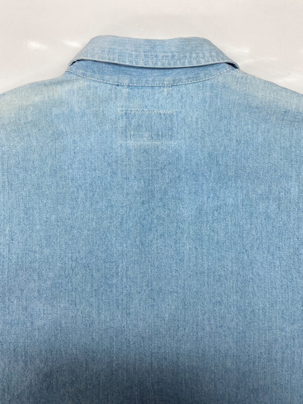 ラルフローレン RalphLauren POLO COUNTRY 80s 90s CHAMBRAY SWING-TOP JACKET シャンブレー スウィング トップ ジャケット ジップアップ 薄手 青 ジャケット 無地 ブルー Mサイズ 104MT-2049