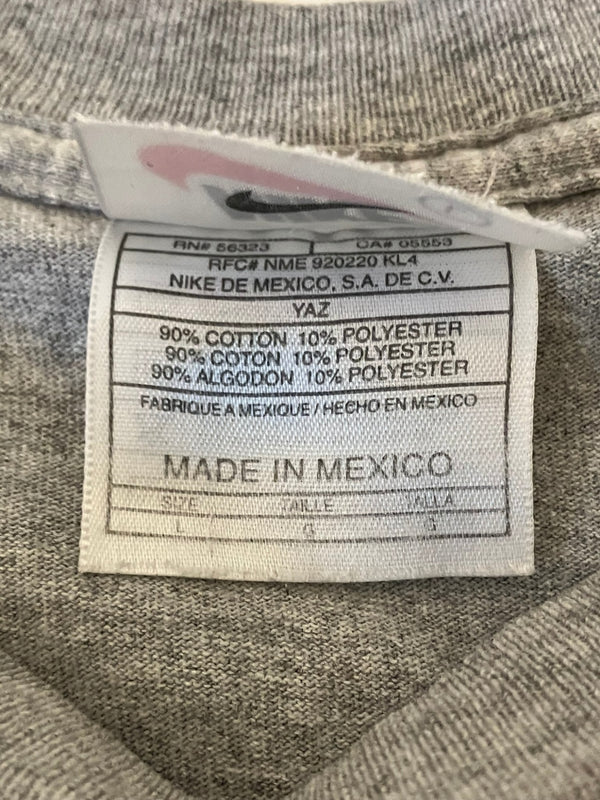 ナイキ NIKE 90's 90年代 銀タグ 14 YEARS OF AIR Michael Jordan マイケル・ジョーダン 引退記念 エアジョーダン VINTAGE ヴィンテージ Tシャツ グレー Lサイズ 101MT-4942