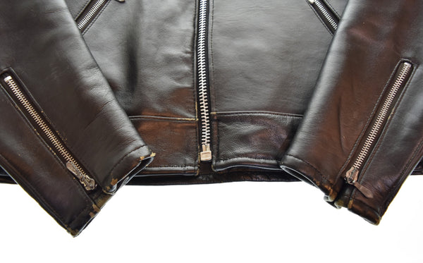 マスコット MASCOT 60's - 70's Single riders jacket 襟付き シングル ライダース ジャケット LEATHER レザー ジャケット Vintage ヴィンテージ ジャケット ブラック 103MT-3261