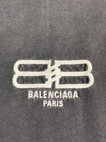 バレンシアガ BALENCIAGA BB Logo T-shirt ロゴ Tシャツ Washed Black ウォッシュド ブラック 黒 612966 TMVG7 9034 XL Tシャツ 刺繍 ブラック 104MT-218