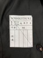 ソウシオオツキ SOSHIOTSUKI 19AW DOUBLE SMOKING SUITS スモーキング テーラード ジャケット アウター 灰 S19AWJKT01 サイズ 44 ジャケット チェック グレー 104MT-1623
