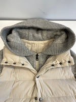 モンクレール MONCLER ニット切替 ダウンジャケット フード グレー サイズ0 ジャケット ベージュ 101MT-5437