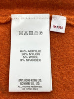 アベイシングエイプ A BATHING APE MOONFACE LOGO ZIP-UP KNIT HOODIE ムーンフェイス ジップアップ ニット フーディ 橙 セーター ロゴ オレンジ Mサイズ 104MT-2171