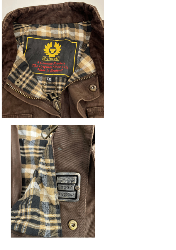 ベルスタッフ BELSTAFF パテッドジャケット TRIALMASTER LEGEND 2007 4ポケット コットンキャンバス made in ENGLAND イングランド製 XXL ジャケット ブラウン 101MT-5367