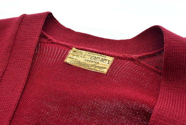 ヴィンテージ Vintage 60s 60's 60年代 Letterman Sweater Lettered Cardigan レタード カーディガン TALON カーディガン ワインレッド 103MT-1641