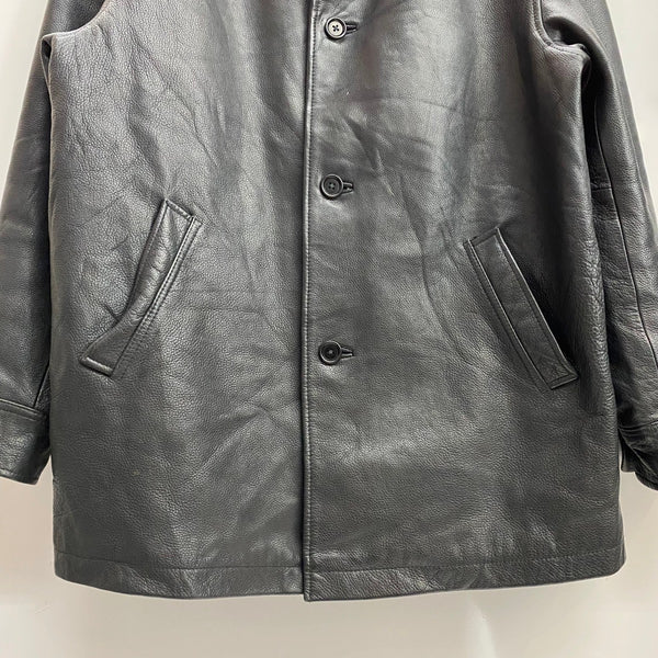 【曜日割引対象外】 ギャップ GAP 90's old gap カーコート レザージャケット コート ブラック Mサイズ 201MT-3807 VB
