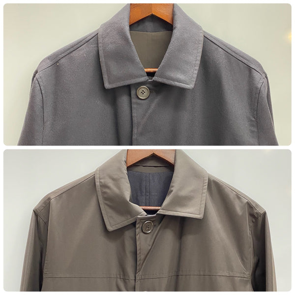 【曜日割引対象外】 ブルックスブラザーズ Brooks Brothers リバーシブル ステンカラーコート イタリア製 コート ブラウン Sサイズ 201MT-4325 VB