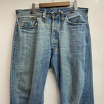 【曜日割引対象外】 リーバイス Levi's 00's 201 20's復刻 W38 USA製 バレンシア工場 555 青耳 20201-0128 デニム ブルー W38 L36サイズ 201MB-1212 VB