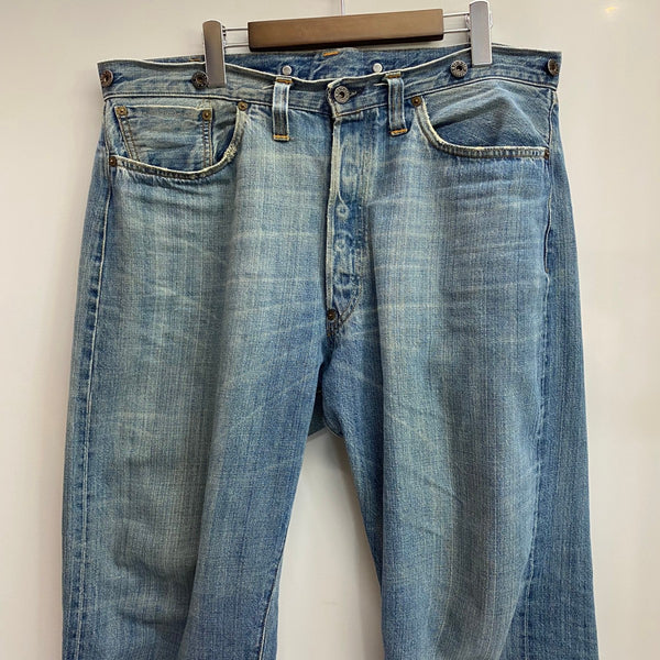 【曜日割引対象外】 リーバイス Levi's 00's 201 20's復刻 W38 USA製 バレンシア工場 555 青耳 20201-0128 デニム ブルー W38 L36サイズ 201MB-1212 VB