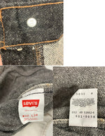 リーバイス Levi's 80's 80年代 赤文字501 先染めブラック ナイロンフットボタン サークルR ボタン裏653刻印 MADE IN USA アメリカ製 VINTAGE ヴィンテージ デニム ブラック W32L34 101MB-754