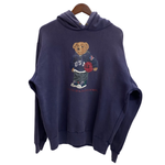 【曜日割引対象外】 ラルフローレン POLO RALPH LAUREN 90's 00's ポロベア バスケ 香港製 パーカ ネイビー Sサイズ 201MT-4527 VB