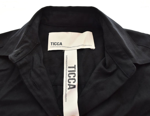 ティッカ TICCA ダブルポケットシャツ TAGA-313-01 長袖シャツ ブラック フリーサイズ 103LT-131