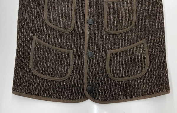 ブラウンズビーチ BROWN'S BEACH JACKET ビーチクロスベスト 三角タグ 刻印ボタン ゴマ塩 茶色 サイズ 38 ベスト 無地 ブラウン 104MT-1939