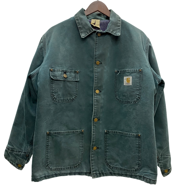 【曜日割引対象外】 カーハート Carhartt 90's チョアコート ダック カバーオール ブランケットライナー ジャケット グリーン 201MT-4580 VB