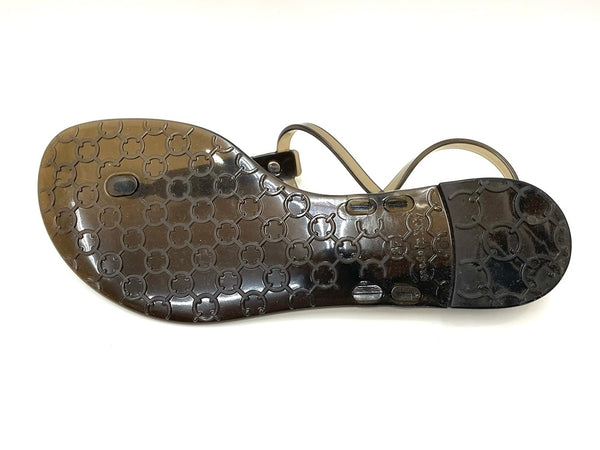 ファビオルスコーニ FABIO RUSCONI ビジュー PVC サンダル レディース トング ブラック 37 23.5 601sh-24