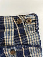 ダブルアールエル RRL ラルフローレン Ralph Lauren チェック柄 コットン リネンパンツ ショートパンツ ハーフパンツ ネイビー サイズ36 101MB-719