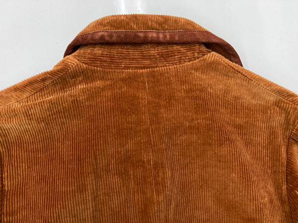 ヴィンテージ vintage 70s 70年代 LAKELAND コーデュロイ レザー パイピング ハーフコート カーコート アウター 茶色 サイズ 38 コート 無地 ブラウン 104MT-1932
