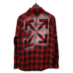 オフホワイト Off-White flannel check shirt 長袖シャツ レッド Lサイズ 201MT-3424