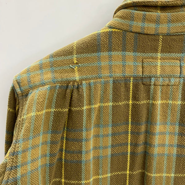 【曜日割引対象外】 キャピタル KAPITAL チェック ネルシャツ リメイク 長袖シャツ 黄色 2サイズ 201MT-3882 VB