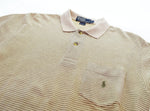 ラルフローレン RalphLauren ボーダー リネン 半袖 ポロシャツ ポケットシャツ KK-RL-YM0323 半袖ポロシャツ ベージュ Lサイズ 103MT-2388