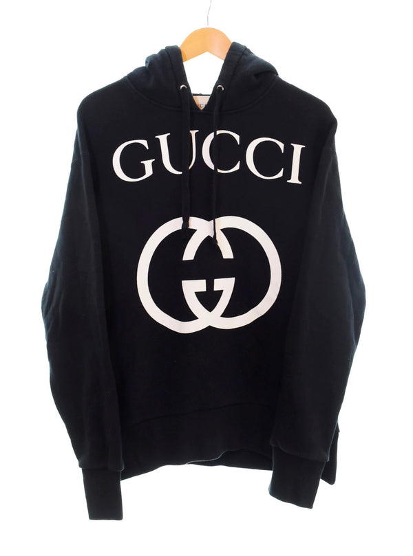 グッチ GUCCI Interlocking G Hooded Sweatshirt インターロッキング G スウェットシャツ Pullover プルオーバー LOGO ロゴ 475374 X3Q25 パーカ ブラック SSサイズ 103MT-1732