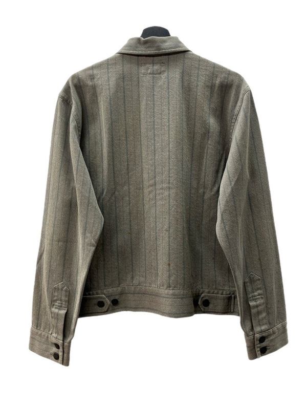 ダブルアールエル RRL STRIPE WORK JACKET ストライプ ワーク ジャケット ジップアップ CONMAR社 Ralph Lauren 茶 MNRROTWM5L00072 ジャケット ストライプ ブラウン Mサイズ 104MT-1379