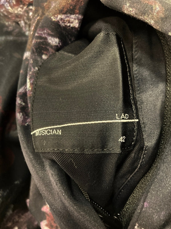 ラッドミュージシャン LAD MUSICIAN Reversible Blouson リバーシブルブルゾン サテンジャケット スカル フラワー 総柄 スカジャン 2220-354 サイズ42 ジャケット ブラック 101MT-3587