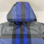 バーバリー Burberry Checked Hooded Jaket タータンチェック フーデッド ダブルジップ ジャケット ブルー Mサイズ 201MT-3309