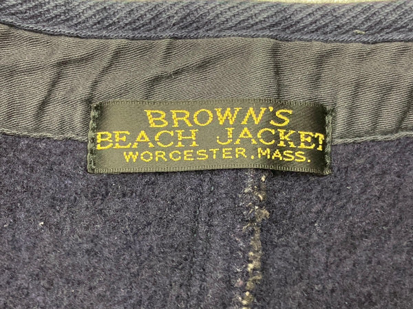 ブラウンズビーチ BROWN'S BEACH EARLY VEST ビーチクロス ゴマ塩 シンチバック 紺 サイズ38 ベスト ネイビー 104MT-518