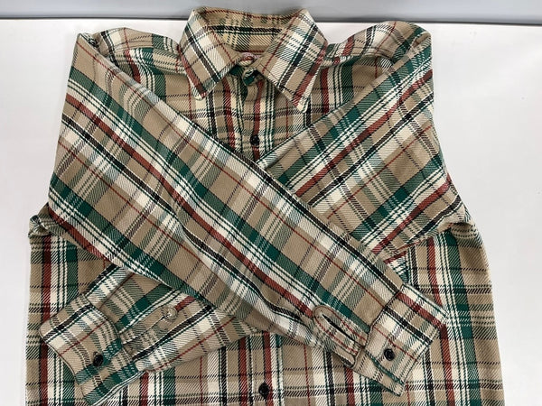 フロストプルーフ FROSTPROOF 70s～ Vintage ヴィンテージ コットン ネルシャツ チェックシャツ  US古着 長袖シャツ ベージュ Mサイズ 101MT-4089
