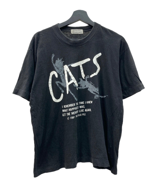 ヴィンテージ vintage 80s 80年代 CATS キャッツ ミュージカル アートT 半袖 黒 Tシャツ プリント ブラック Mサイズ 104MT-1667