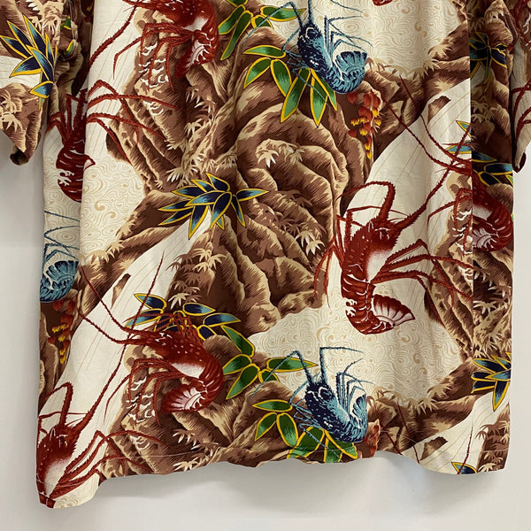 【曜日割引対象外】 サンサーフ SUN SURF "LOBSTERS MAKE UP THE FALL" 伊勢海老 アロハシャツ SS36841 半袖シャツ マルチカラー Lサイズ 201MT-3827 VB