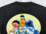 ヴィンテージ vintage 90s 90年代 SESAME STREET FEVER セサミストリート 映画 ムービー パロディ 両面プリント USA製 黒 Tシャツ キャラクター ブラック Mサイズ 104MT-1851