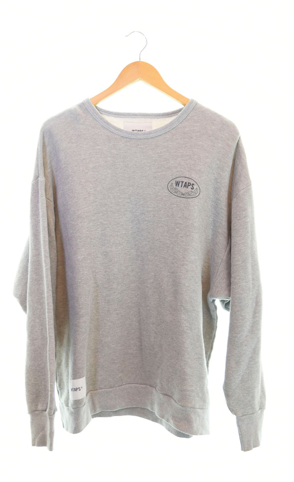 ダブルタップス WTAPS ACADEMY CREW NECK クルーネック コットン スウェット トレーナー  212ATDT-CSM28 3 スウェット グレー 103MT-1075