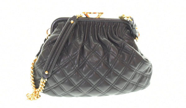 マークジェイコブス MARC JACOBS  イタリア製 LITTLE STAM リトルスタムバッグ がま口 キルティング カバン  バッグ レディースバッグ ショルダーバッグ・メッセンジャーバッグ ブラック 103B-137