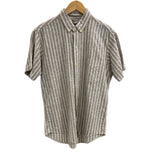 ヴィンテージ vintage 50's～60's 50年代 60年代 PENNEY’S ペニーズ ストライプシャツ ネップ ボタンダウン B.D. SHIRT 半袖シャツ ベージュ Lサイズ 101MT-4127