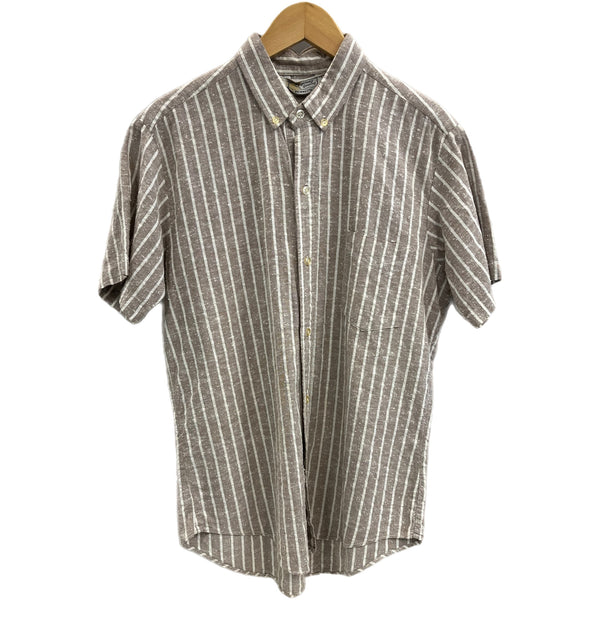 ヴィンテージ vintage 50's～60's 50年代 60年代 PENNEY’S ペニーズ ストライプシャツ ネップ ボタンダウン B.D. SHIRT 半袖シャツ ベージュ Lサイズ 101MT-4127