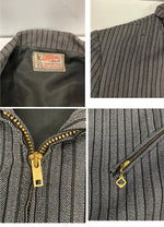 ヴィンテージ vintage 40's 50's 40～50年代 The Allen MFG.CO. ウールギャバジン スポーツジャケット ゴマ塩 ストライプ 菱形TALON ZIP - ジャケット グレー 101MT-4995