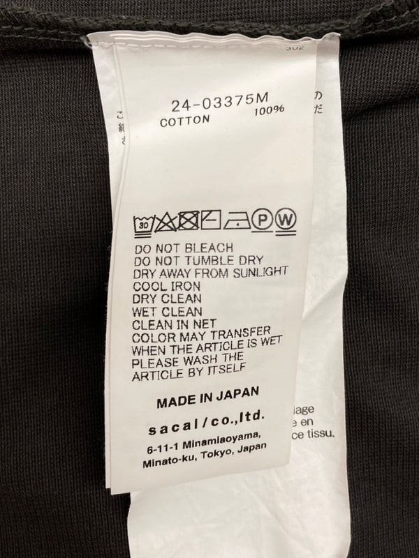 サカイ sacai 24SS Cotton Jersey Pullover ハーフジップ プルオーバー ポロシャツ 半袖 灰 24-03375M サイズ 2 半袖ポロシャツ 無地 グレー 104MT-2088