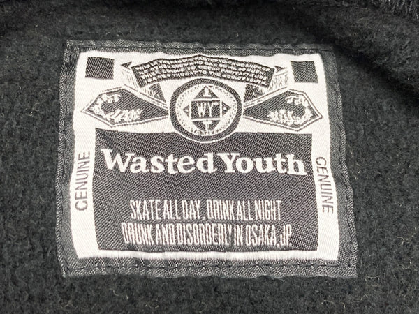 ウェイステッドユース WASTED YOUTH HEAVY WEIGHT HOODIE ヘビー ウェイト フーディ 黒 パーカ ロゴ ブラック Lサイズ 104MT-1772