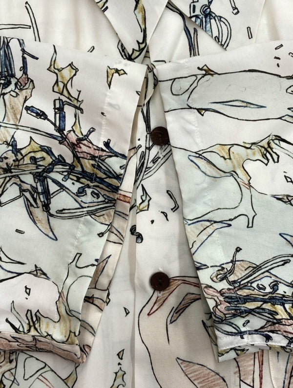 ワコマリア WACKO MARIA × GHOST IN THE SHELL 攻殻機動隊 HAWAIIAN SHIRT ハワイアン シャツ アロハシャツ 半袖 白 半袖シャツ キャラクター ホワイト Sサイズ 104MT-1163