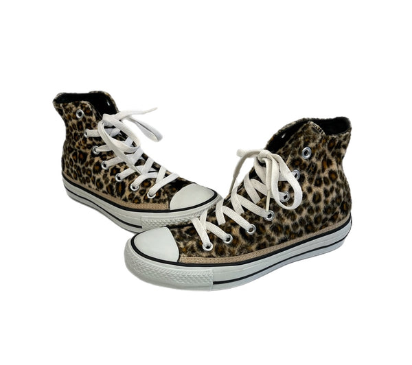 コンバース CONVERSE LEOPARD HI BROWN レオパード HI ブラウン 豹柄 ヒョウ柄 ファー  レディース靴 スニーカー ブラウン 23cm 101sh-2366