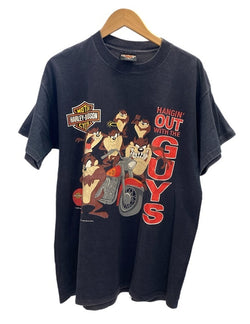 ハーレーダビッドソン Harley-Davidson 90s ©1993 Vintage ヴィンテージ タスマニアデビル ワーナー US古着 半袖 キャラT 黒 Tシャツ ブラック Lサイズ 101MT-2990