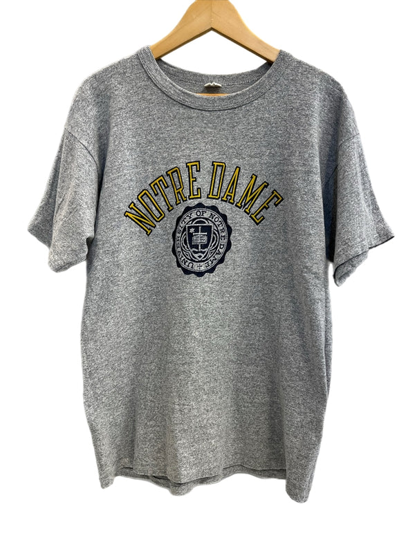 チャンピオン Champion 80s～ ヴィンテージ Vintage トリコタグ リバースウィーブ REVERSE WEAVE US古着 ノートルダム大学 カレッジプリント   Tシャツ グレー Lサイズ 101MT-4529