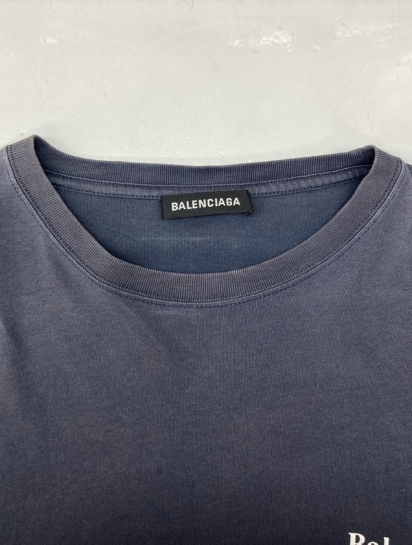 バレンシアガ BALENCIAGA CAMPAIGN LOGO PRINT T-SHIRT キャンペーン ロゴ プリント Tシャツ 半袖 カットソー 紺 556150 TAV44 Tシャツ ロゴ ネイビー Mサイズ 104MT-1183